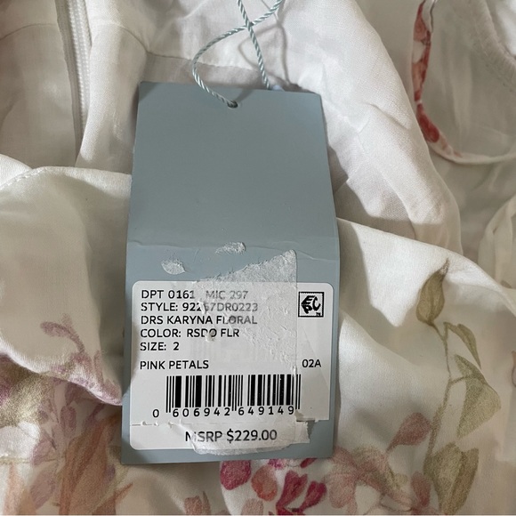 NWT ANTONIO MELANI Karyna Square Neck Puff Sleeve Floral Print Dress - Picture 6 of 6